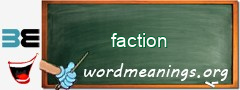 WordMeaning blackboard for faction